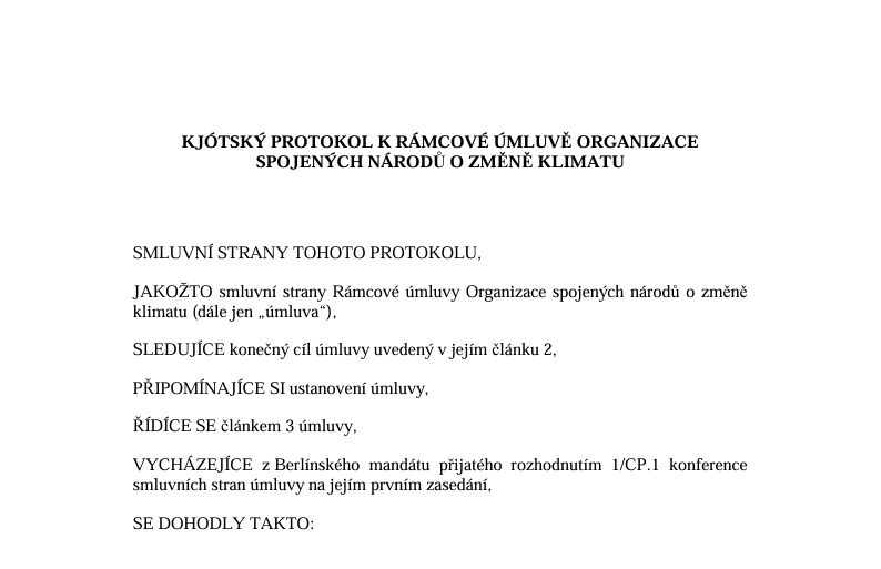 Kjótský protokol k rámcové úmluvě Organizace spojených národů o změně klimatu